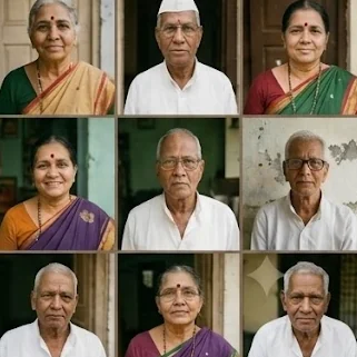 Portraits of nine smiling senior patients